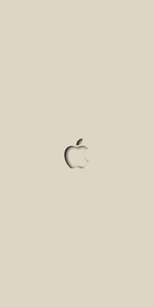 Minimal Apple Logo Beige Wallpaper