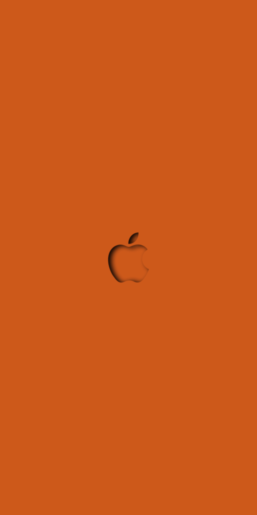 Minimal Apple Logo Burnt Orange Wallpaper