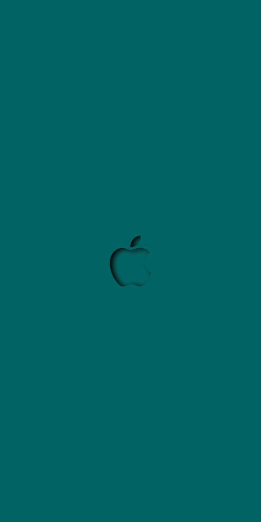 Minimal Apple Logo Deep Teal Wallpaper