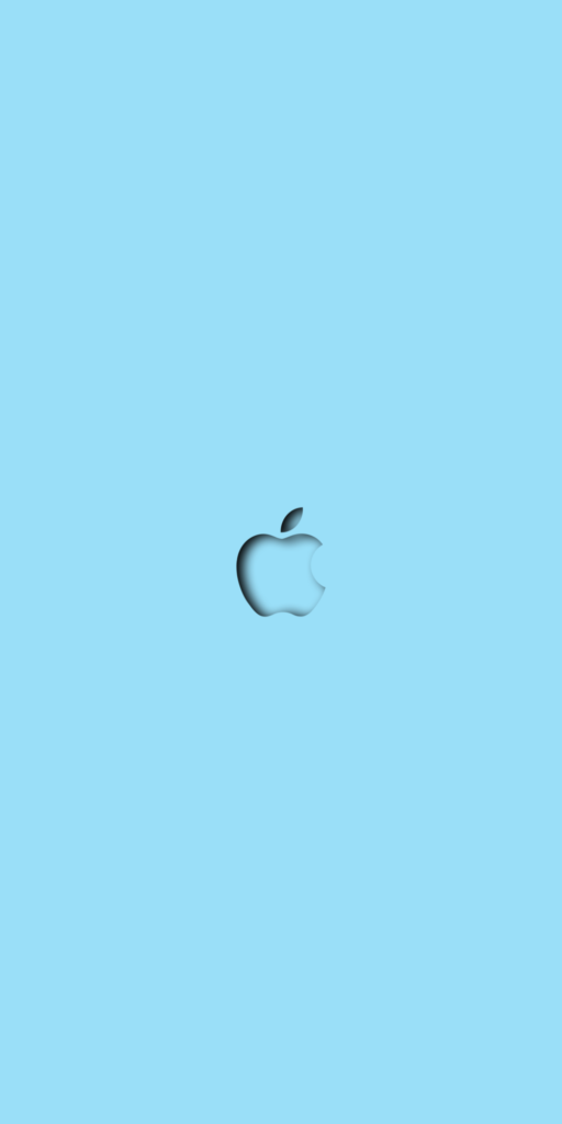 Minimal Apple Logo Sky Blue Wallpaper