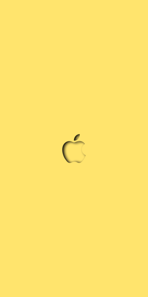 Minimal Apple Logo Soft Yellow Wallpaper